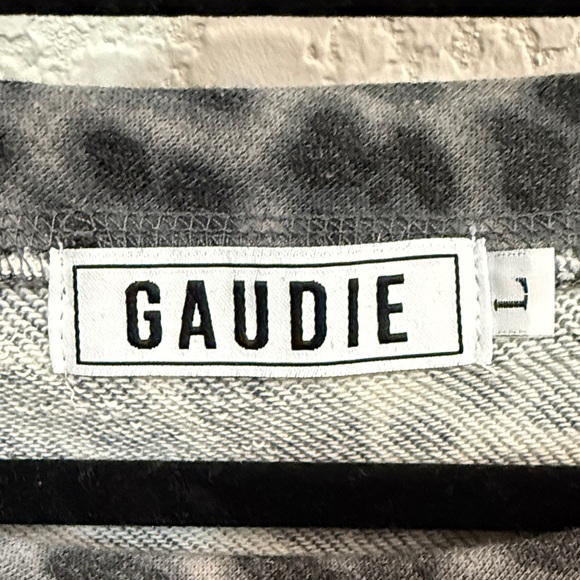 Black and Gray Distressed Cheetah Print Sweatshirt, Size Large - Picture 2 of 10